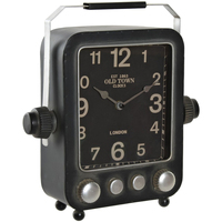 Grande Plaque En Bois Coffee Horloges Item International Horloge rétro en métal gris Gris
