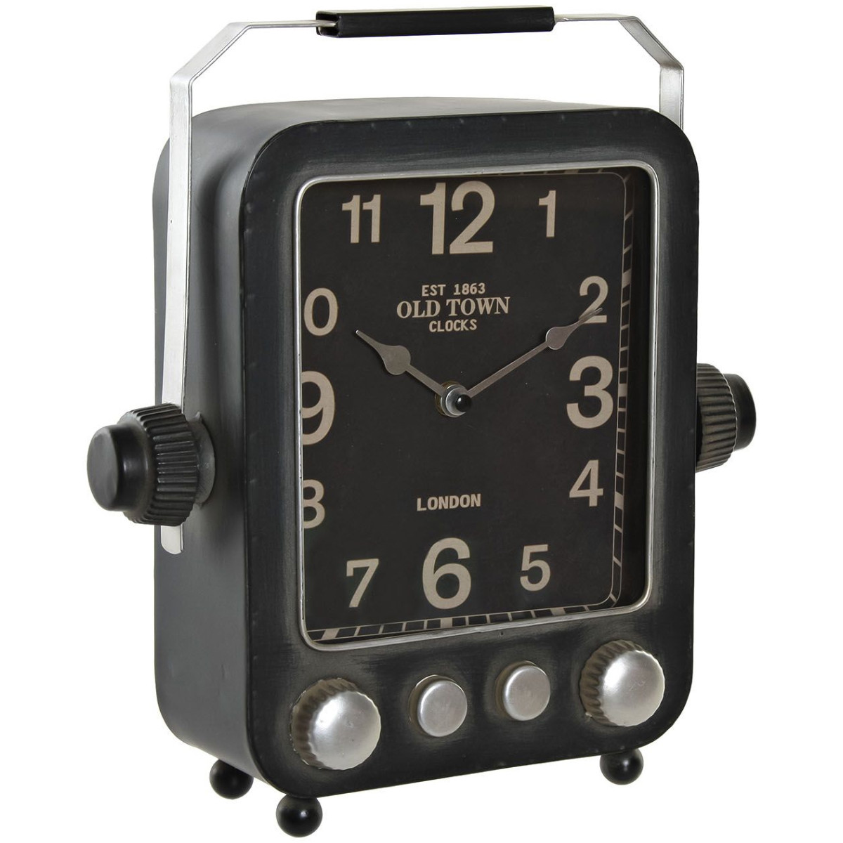 Maison & Déco Horloges Item International Horloge rétro en métal gris Gris