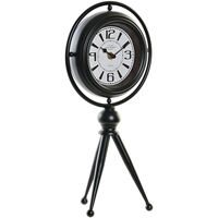 Douceur d intérieur Horloges Item International Horloge sur pieds rétro en métal noir Noir