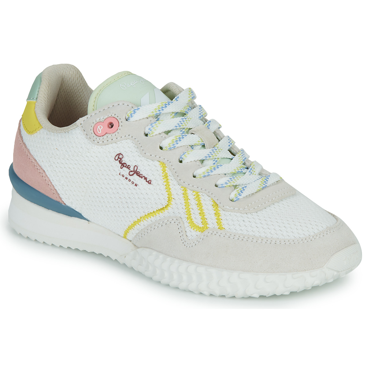 Chaussures Femme Baskets basses Pepe Z-One jeans HOLLAND MESH W Blanc / Beige / Rose
