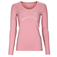 Vêtements Femme T-shirts manches longues Guess LS SN ADELINA TEE Rose
