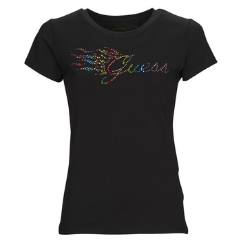 Vêtements Femme T-shirts Bagss courtes Guess SS GUESS FLAME LOGO R4 Noir