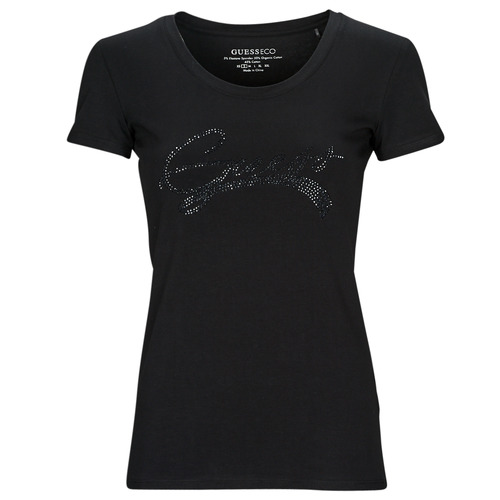 Vêtements Femme T-shirts manches courtes Guess SS RN ADELINA TEE Noir