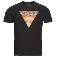 Vêtements Homme T-shirts manches courtes LOGO Guess SS BSC ABSTRACT TRI LOGO TEE Noir
