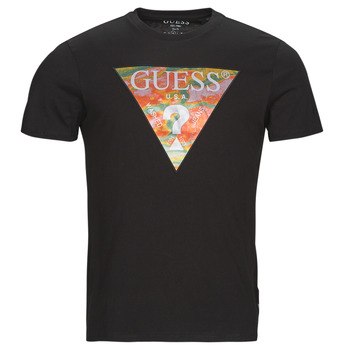 Vêtements Homme T-shirts manches courtes hwbm78 Guess SS BSC ABSTRACT TRI LOGO TEE Noir