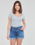 Vêtements Femme T-shirts manches courtes Guess SS KARLEE JEWEL BTN HENLEY Bleu ciel