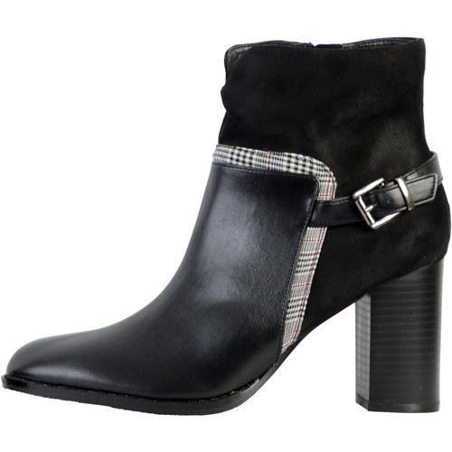 Chaussures Femme Boots Newlife - Seconde Mainry Bottines à Talon Cuir Noir
