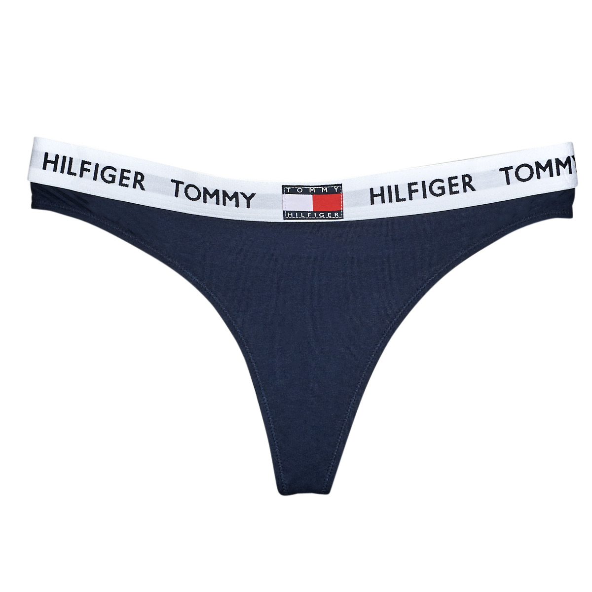 Sous-vêtements Femme Tommy Hilfiger embroidered logo V-neck jumper THONG Marine