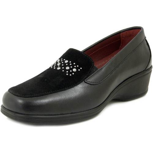 Chaussures Femme Mocassins Stile Di Vita Femme Chaussures, Mocassin, Cuir, Semelle Amovible-9045 Noir