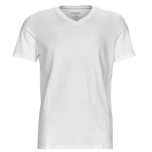Vêtements Homme T-shirts PFN manches courtes Jack & Jones JJEORGANIC BASIC TEE SS V-NECK Blanc