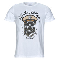Vêtements Homme T-shirts manches courtes Jack & Jones JORROXBURY TEE SS CREW NECK Blanc
