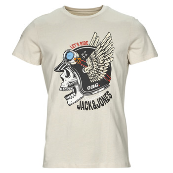 Vêtements Homme T-shirts manches courtes Jack & Jones JORROXBURY TEE SS CREW NECK Ecru