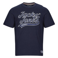 Vêtements Homme T-shirts manches courtes Jack & Jones JORTREVOR UPSCALE SS TEE CREW NECK Marine
