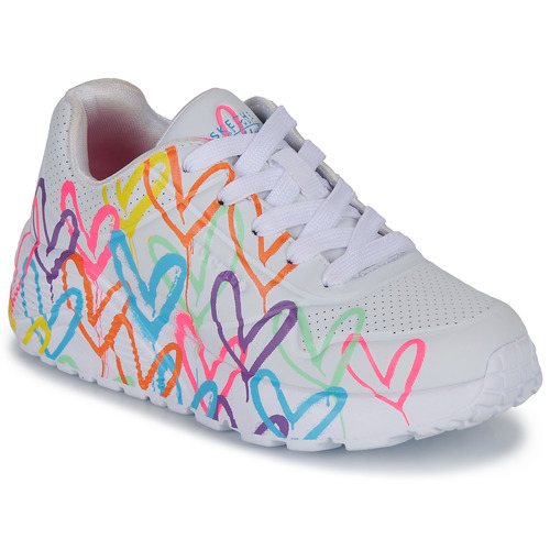 Chaussures Fille Baskets yeezy Skechers UNO LITE BASKETS Blanc / Multicolore