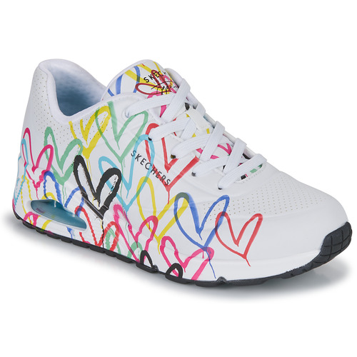 Chaussures Femme Baskets basses gallery Skechers UNO Blanc / Multicolore