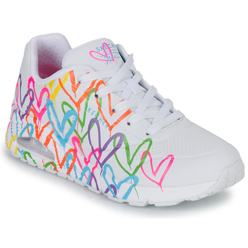 Chaussures Femme Baskets basses rugged Skechers UNO Blanc / Multicolore