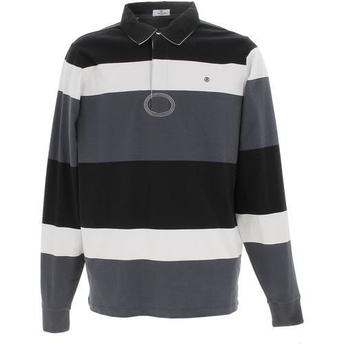 Vêtements Homme Directement inspirée par le rugby, sport dans lequel a évolué son créateur, la Serge Blanco Polo jersey raye noir ml Noir