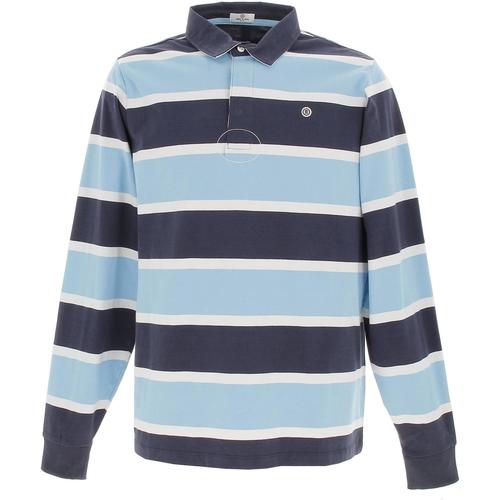 Vêtements Homme Kurzarm-Shirt mit Druck Serge Blanco Polo jersey raye ciel ml Bleu