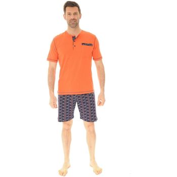 Vêtements Homme Pyjamas / Chemises de nuit Christian Cane PYJAMA COURT ORANGE SHAD Orange