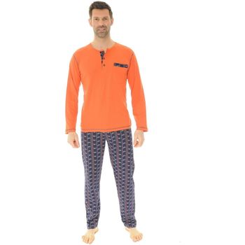 Vêtements Homme Pyjamas / Chemises de nuit Christian Cane PYJAMA LONG ORANGE SHAD ORANGE