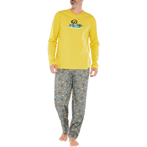 Vêtements Homme Pyjamas / Chemises de nuit Arthur Pyjama Long coton régular Jaune