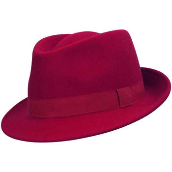 Cheche Froissé Uni écharpe Chapeaux Chapeau-Tendance Chapeau trilby en laine SAPPORO Rouge