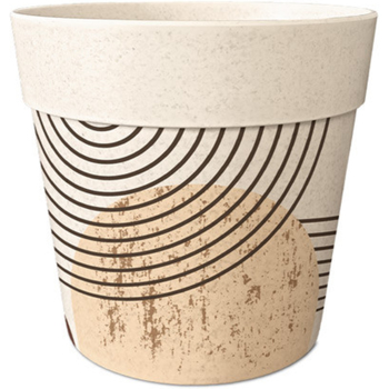 Maison & Déco Vases / caches pots d'intérieur Cadoons Cache Pot Bambou Motif graphik 6 cm Beige