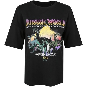Vêtements Femme T-shirts manches longues Jurassic World Raptors On Tour 2015 Noir