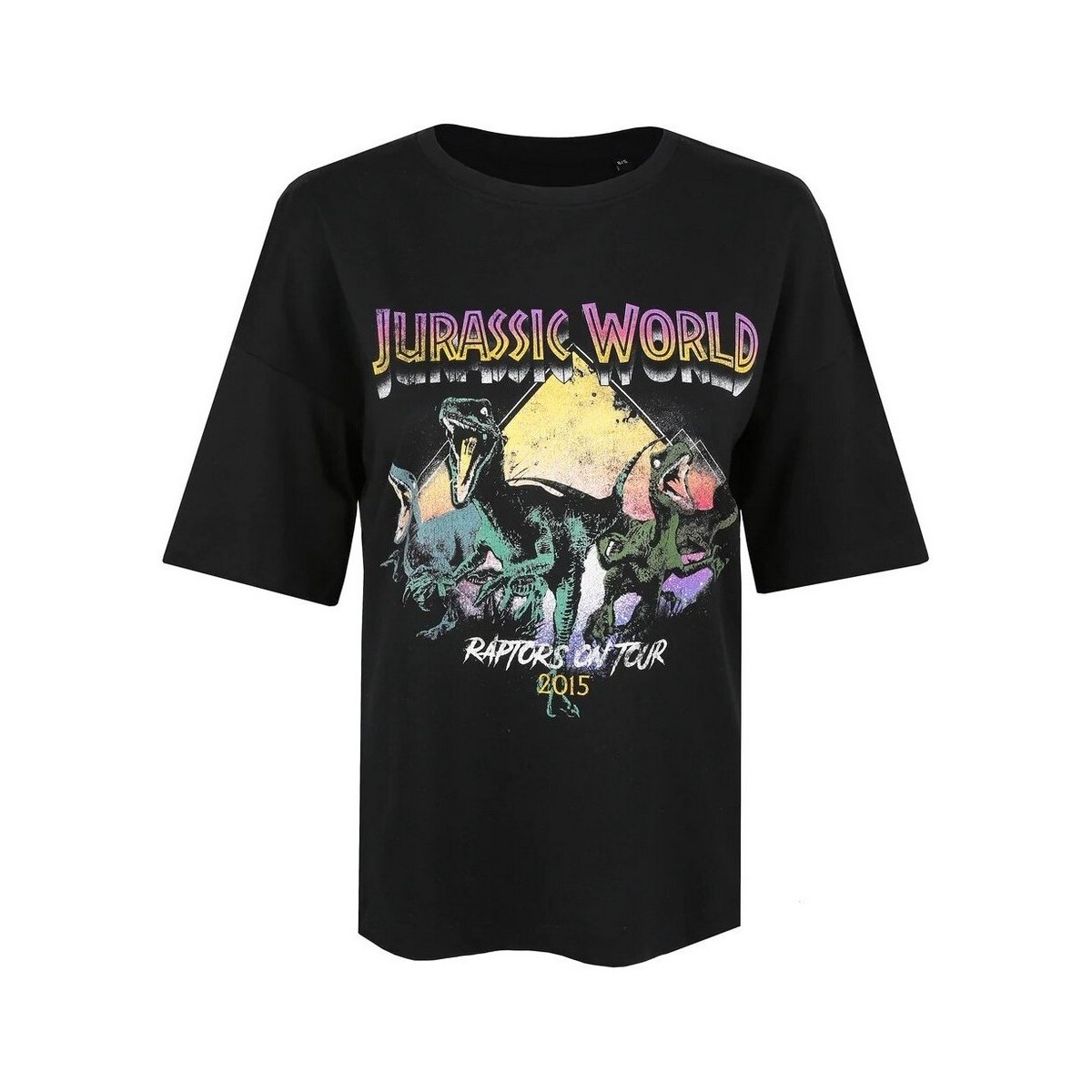 Vêtements Femme T-shirts manches longues Jurassic World Raptors On Tour 2015 Noir