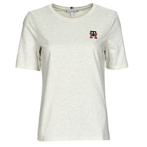 Vêtements Femme T-shirts manches courtes Tommy Hilfiger REG MONOGRAM EMB C-NK SS Beige