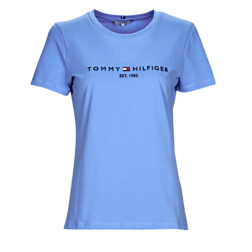Vêtements Femme T-shirts Teen manches courtes Tommy Hilfiger REGULAR HILFIGER C-NK TEE SS Bleu