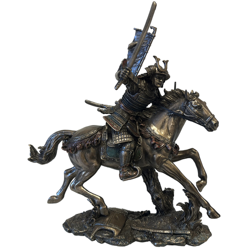 Maison & Déco Fleur De Safran Parastone Statue samurai à cheval aspect bronze Doré