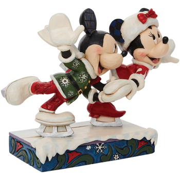 Maison & Déco Linge de maison Enesco Figurine de collection Mickey et Minnie patin à glace Rouge