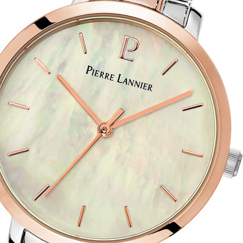 Pierre Lannier AURA Cadran Blanc Bracelet Acier Bicolore Blanc