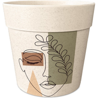 LA MODE RESPONSABLE Vases / caches pots d'intérieur Sud Trading Cache-pot en bambou motif visage 8 cm Beige