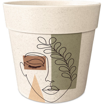 Maison & Déco Vases / caches pots d'intérieur Sud Trading Cache-pot en bambou motif visage 8 cm Beige