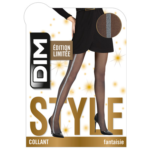 Sous-vêtements Femme Mode Coton Stretch Pack X3 DIM STYLE SMOKING GLITTER 33D Noir / Argent
