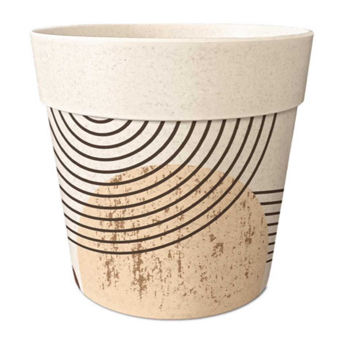 Maison & Déco Vases / caches pots d'intérieur Sud Trading Cache pot en bambou graphique  15.5 cm Beige