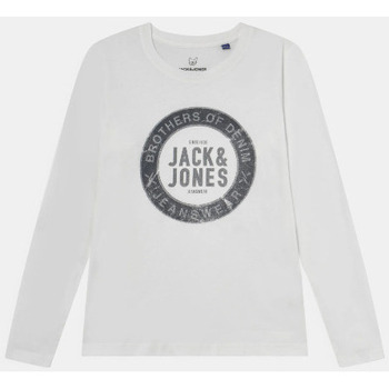 Vêtements Garçon T-shirts & Polos Jack & Jones JACK & JONES - T-shirt manches longues - blanc Blanc