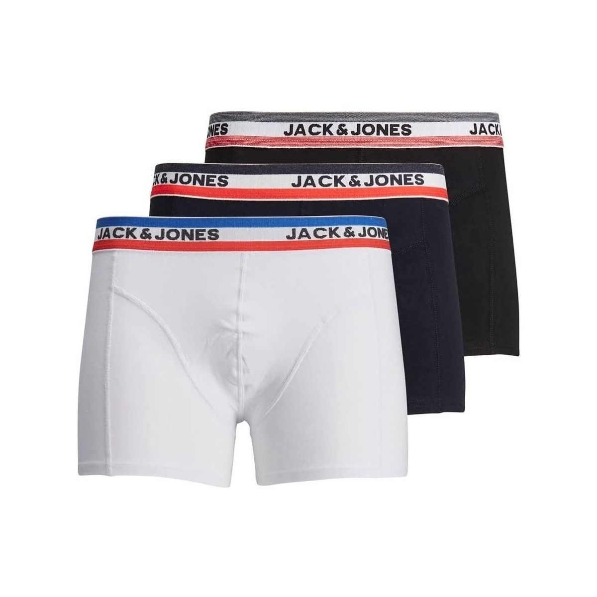 Sous-vêtements Homme Slips Jack & Jones JACK & JONES - Boxers x3 - blanc, marine, noir Blanc