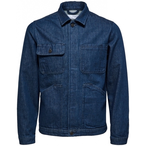Vêtements Homme Manteaux Selected Will Hvid Jacket - Dark Blue Denim Bleu