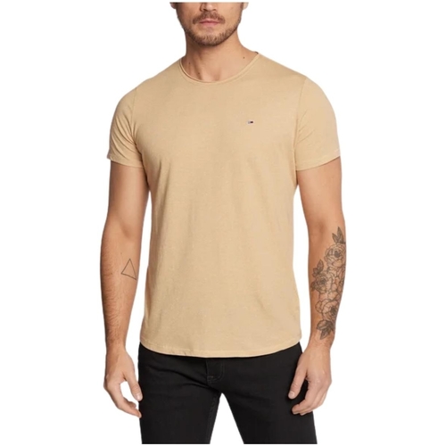 Vêtements Homme T-shirts & Polos Tommy Hilfiger T Shirt chine Tommy Jeans Ref 58076 AB4 Beige Beige