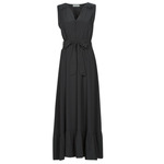 Mid-length stretch dress with fitted waist