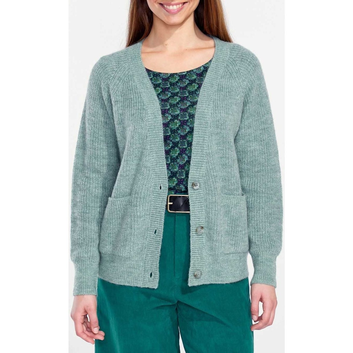 Vêtements Femme Gilets / Cardigans Conseil taille : Prenez votre taille habituellekong Gilet tricoté droit EKIYA Vert