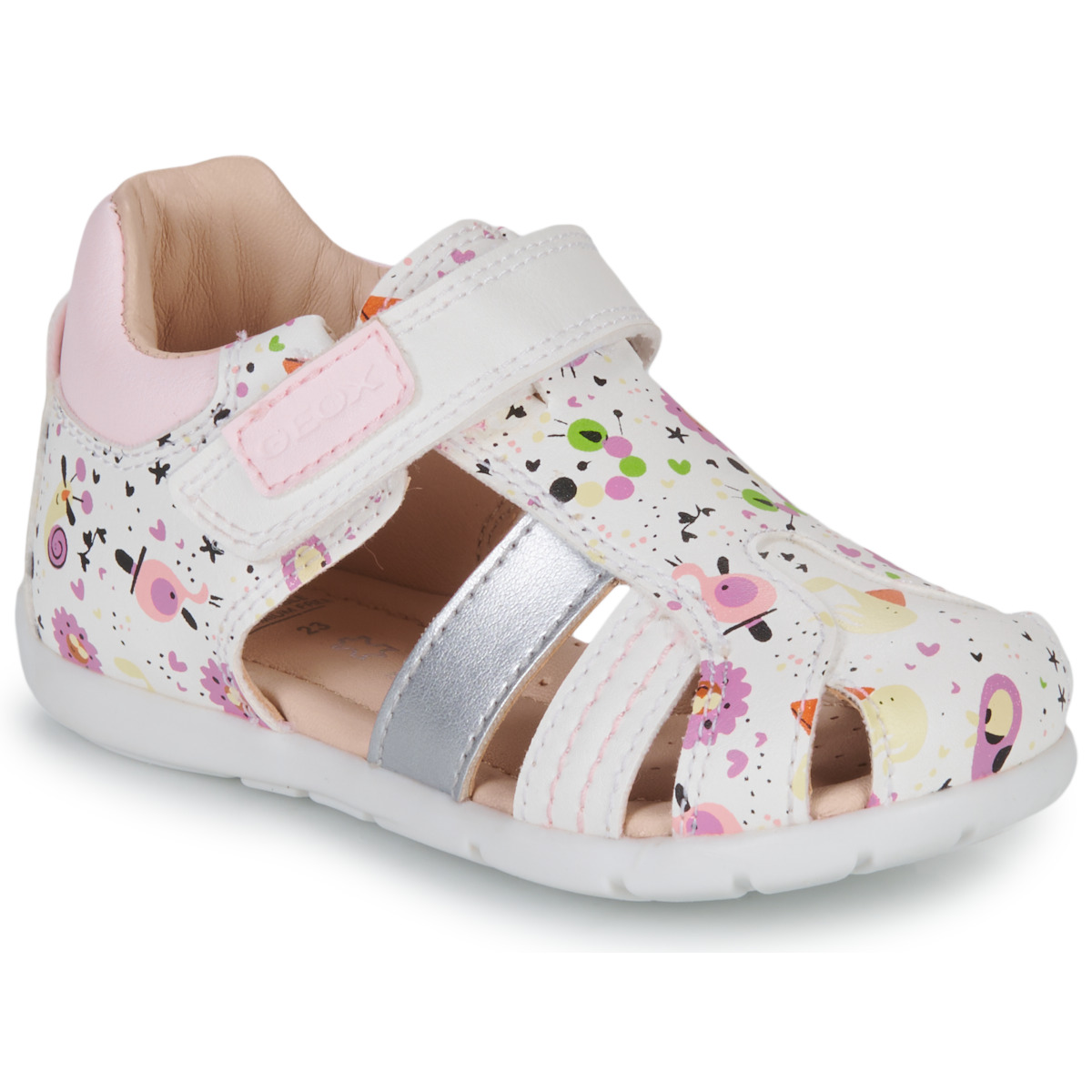 Chaussures Fille Sandales et Nu-pieds Geox Voir les tailles Enfant D Rose / Blanc