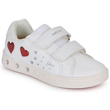 Chaussures Fille Baskets basses Geox J SKYLIN GIRL A Blanc / Rouge