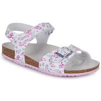 Chaussures Fille Fruit Of The Loo Geox J ADRIEL GIRL Blanc / Argenté