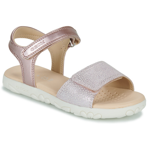 Chaussures Fille Pantoufles / Chaussons Geox J SANDAL HAITI GIRL Rose