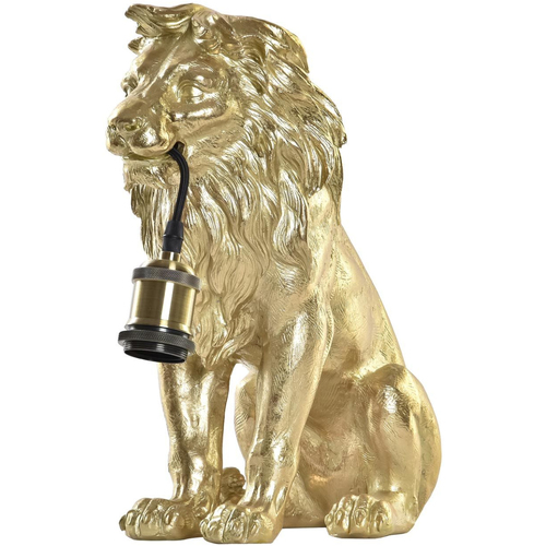 Lampe En Grès Ocre Rouge Et Lampes à poser Item International Lampe à poser lion doré 35.5 cm Doré