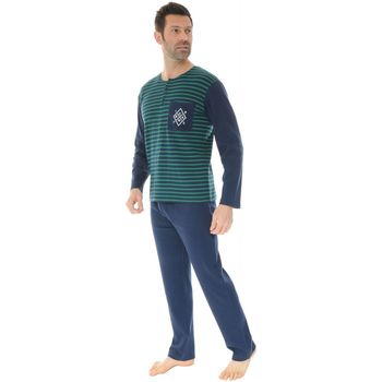 Vêtements Homme Pyjamas / Chemises de nuit Christian Cane PYJAMA LONG SAMY Bleu